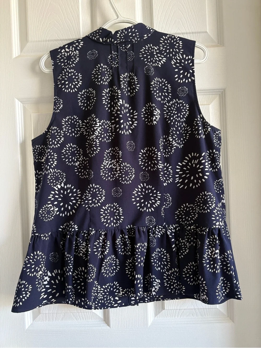 CAbi Navy Floral Burst Sleeveless Button-Front Shell - Picture 2 of 4
